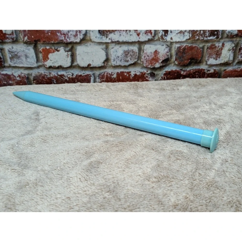 Vtg Boye Sz 35 Jumbo Blue Plastic Knitting Needle Broomstick Single Replacement